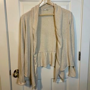 Prana Georgia organic cotton winter white colored wrap / cardigan sz M